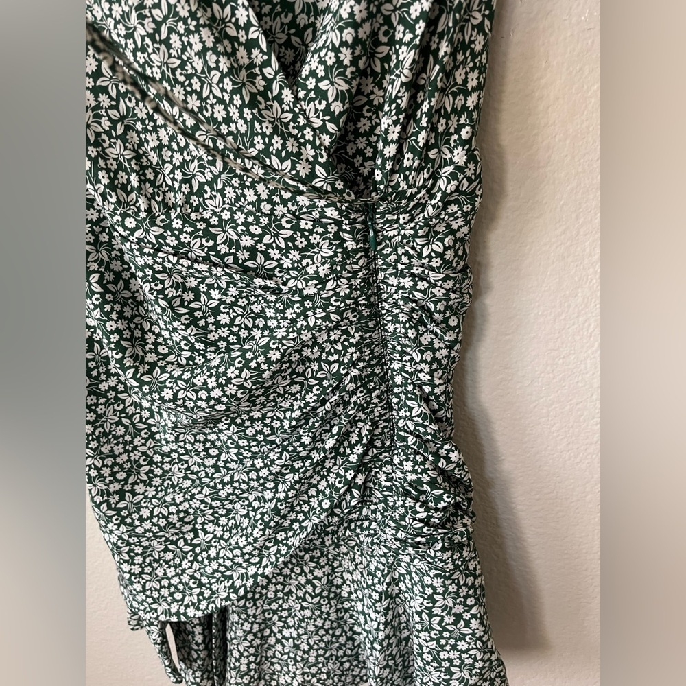 Veronica Beard Silk Marla Floral Ruffle Mini Dress in Green Women’s Size 0 - Picture 7 of 16